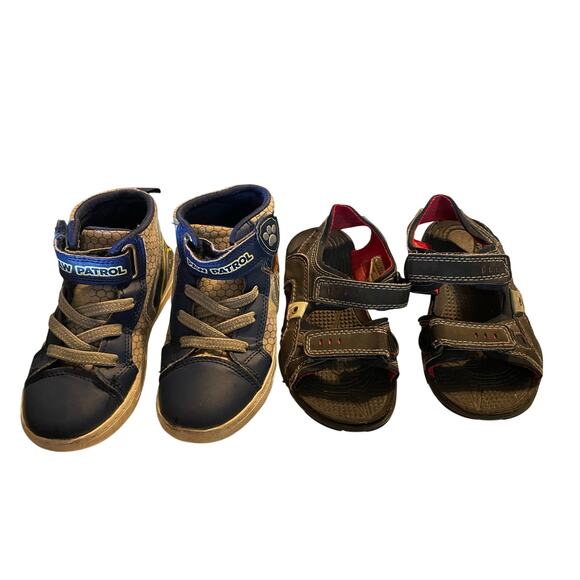 Paw Patrol high top sneakers & Cherokee brown sandals boy toddler size 10 - Picture 1 of 7